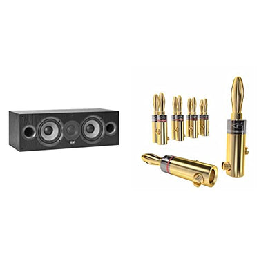 ELAC Debut 2.0 Center-Lautsprecher C5.2, Box für Musikwiedergabe über Stereo-Anlage, 5.1 Surround-Soundsystem, Schwarz dekor & KabelDirekt – Bananenstecker – 5 Paare im Sale